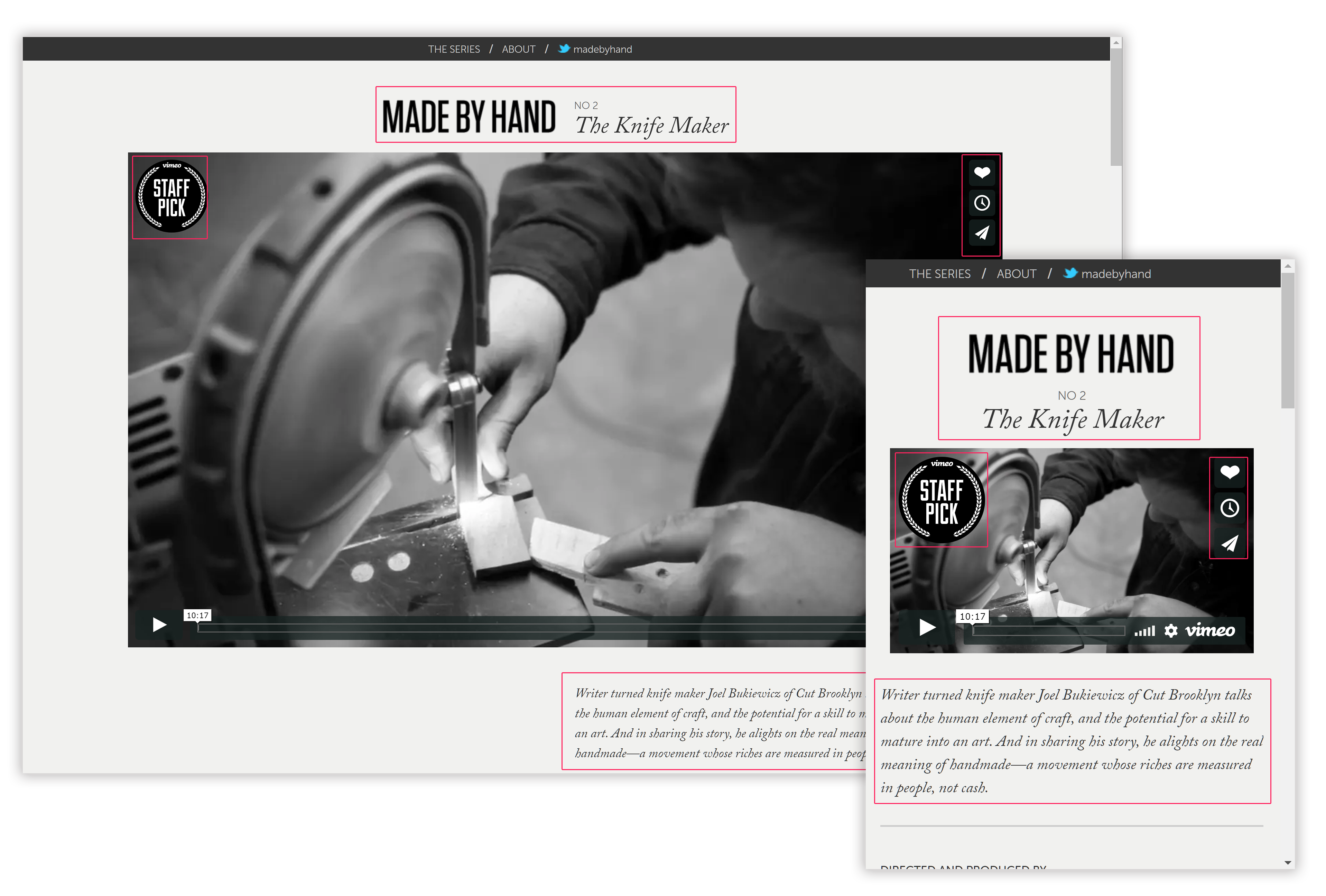 A fluid, responsive example website used as a reference