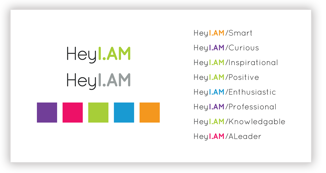 HeyI.am logo and color palette